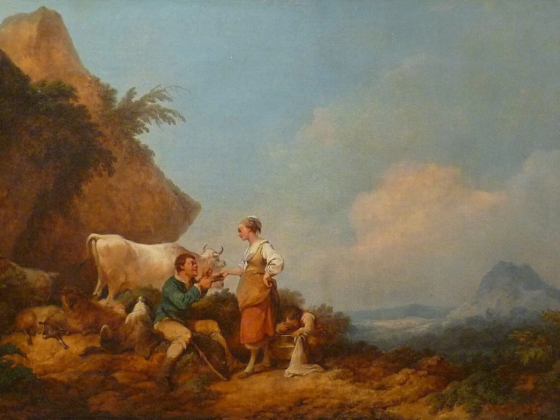1740 - Philip James de Loutherbourg - La piccola lattaia - Museo delle Belle Arti di Bordeaux